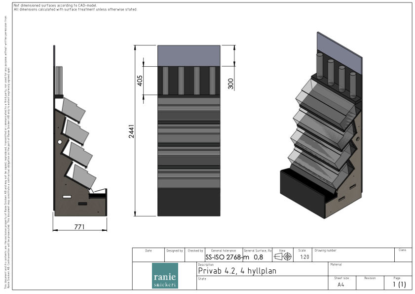 Privab 3.0 + Tube — Floor display with vertical extension